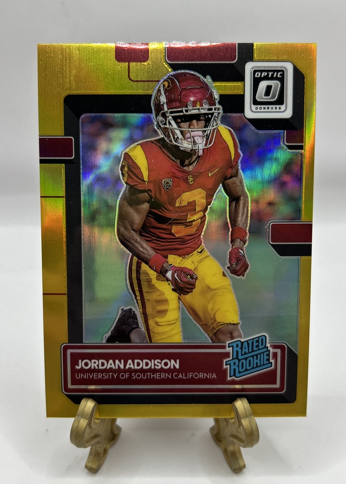 2023 DONRUSS OPTIC DRAFT PICKS JORDAN ADDISON GOLD RATED ROOKIE AUTO 06/10