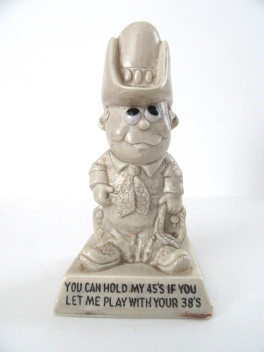 Vintage 1971 Russ Berries Cowboy Novelty Figurine | Risque Gag Gift Adult Humor
