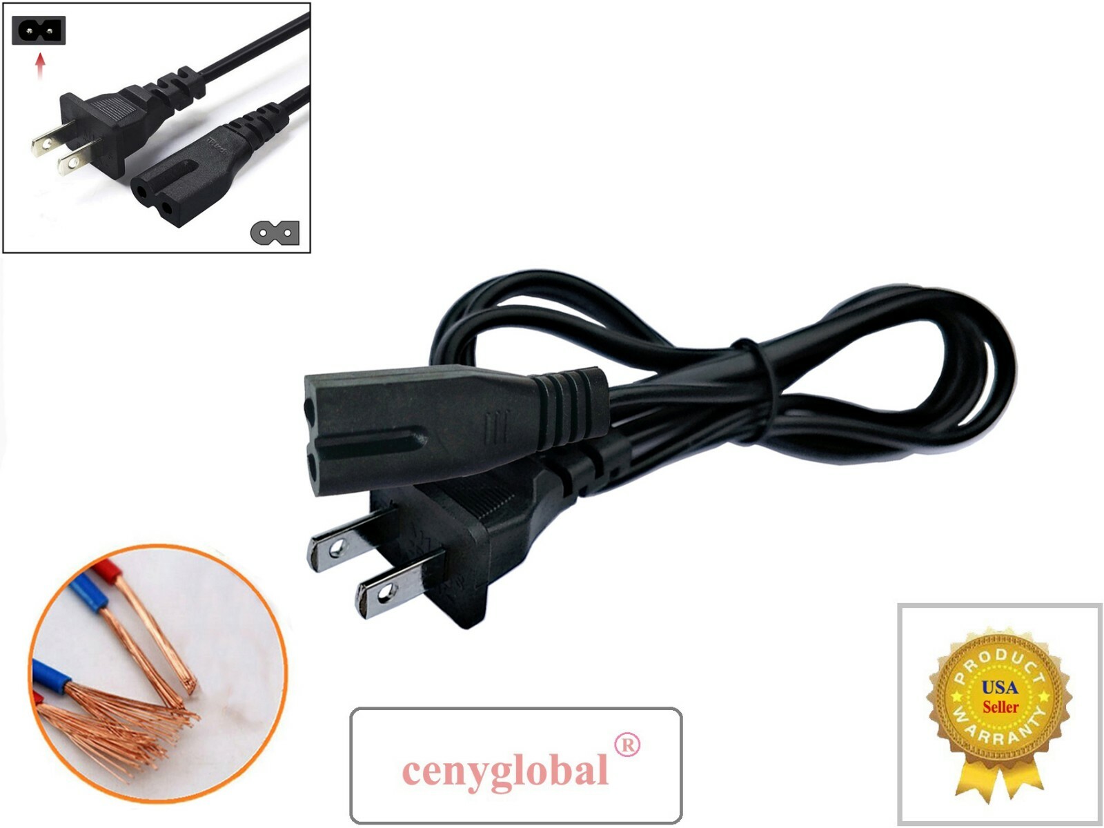 AC Power Cord Cable Plug For VIZIO Sound Bar / Subwoofer Sub Soundbar Speaker
