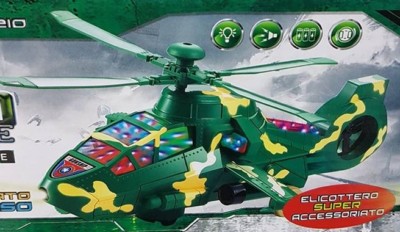 BAKAJI Playset Militare Giocattolo per Bambini con 17 Pezzi, Veicolo Corazzato, Elicottero, Auto e Soldatini, Campo di Battaglia Giocattoli, Giochi di Simulazioni per Bambini, Idea Regalo