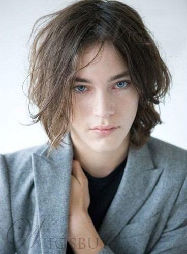 100 Cabello Humano Nuevo Moda Dije Para Hombre Despeinado Corto Marron Oscuro Pelucas Recto Ebay