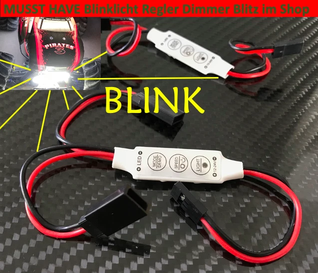 ► RC LED Beleuchtung Set Front Heck, 2 weiss 2 rot mit Alu-Halter On Road, Drift - Bild 3 von 4