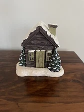 Log Cabin Incense Burner Winter Chimney Cottage Includes Cedar And Pine Incenses