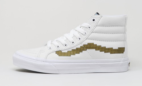 Vans SK 8-Hi Slim Nintendo Console Gold White Canvas Big Kids Youths Girls shoes