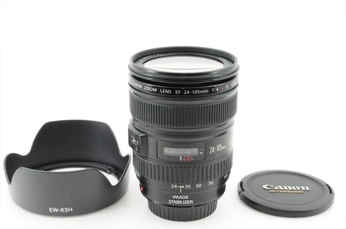 Canon EF 24-105mm F/4 L IS USM Lens + Hood Excellent+ From Japan #20882E