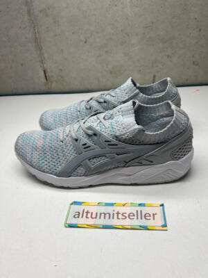 ASICS Gel-Kayano Trainer Space Dye Knit Size 9.5 HN7M4 Glacier Grey Mid Grey EUC