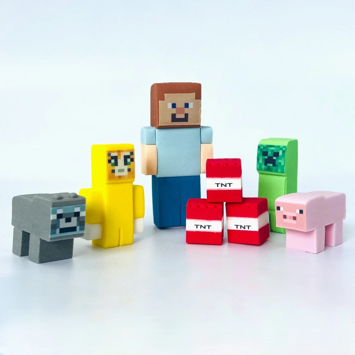 Minecraft Tortenaufleger Set Kindergeburtstag Deko essbar Fondant nicht offiziell