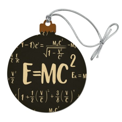 E=MC 2 Energy Mass Equation Einstein Wood Christmas Tree Ornament