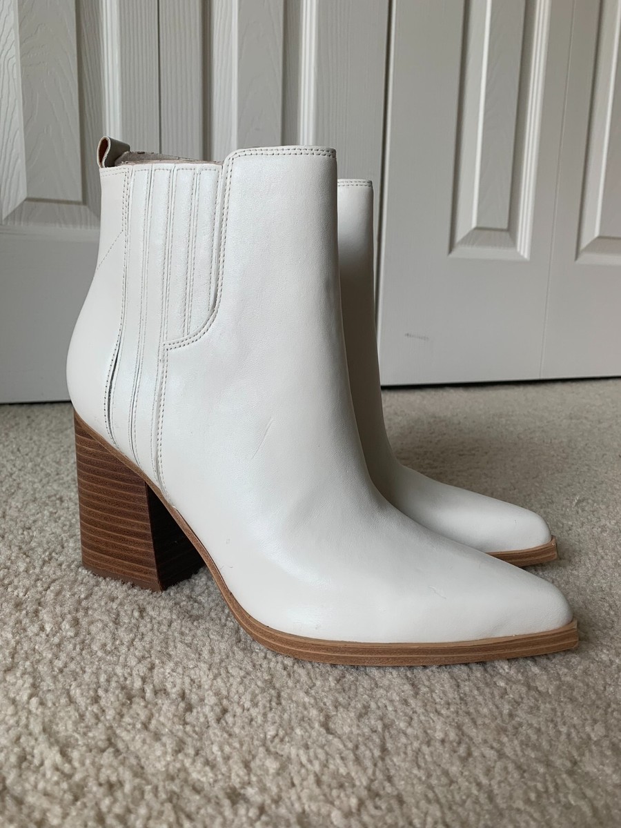 Marc Fisher LTD Women's Oshay Pointed Toe Booties, Ivory Leather, size  NWOB