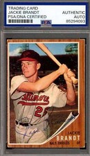 Jackie Brandt PSA DNA Signed 1962 Topps Autograph