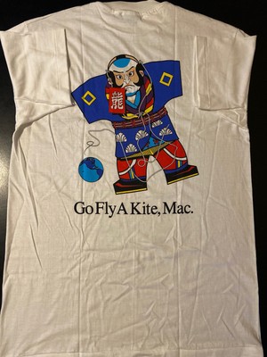 Vintage 90s Arts And Letters Go Fly A Kite Mac Computers T-Shirt 
