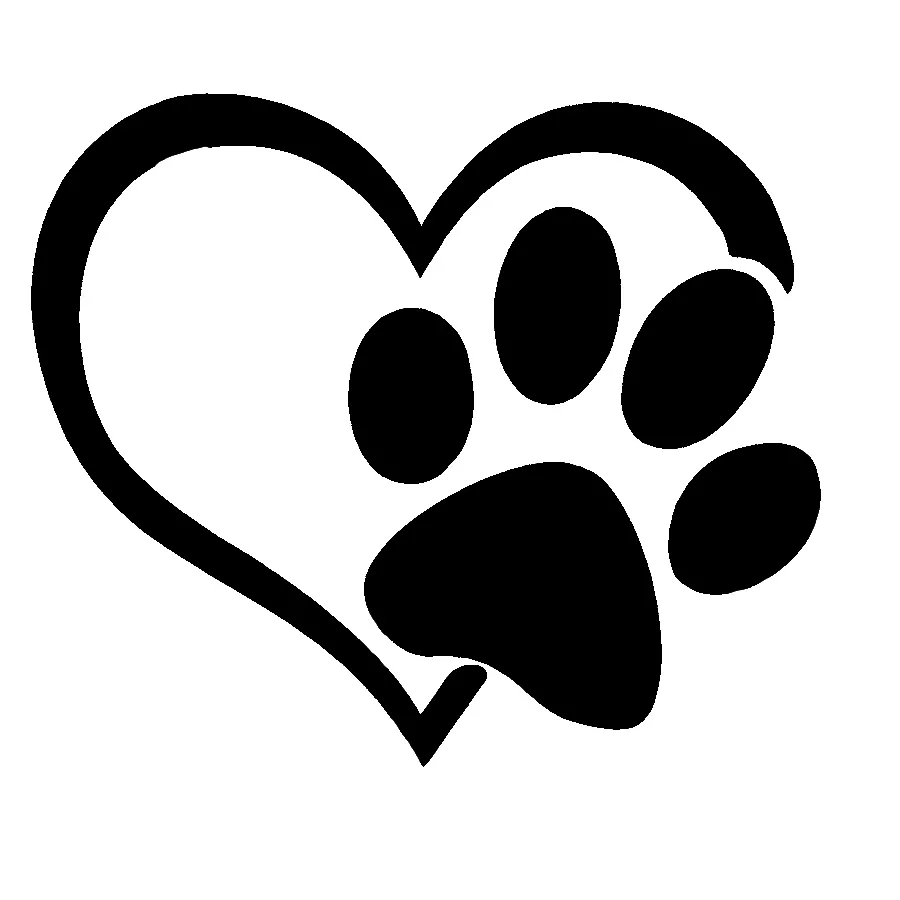 PUPPY I LOVE MY DOG PAW PRINT HEART Window Sticker Vinyl Decal