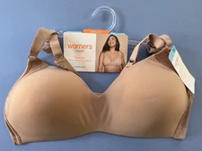 NWT WARNER'S WOMEN'S CLOUD 9 Super Soft Wireless Lift COMFORT BRA BEIGE Size 38C