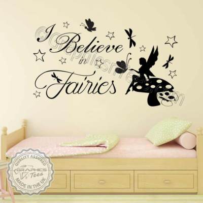 I Believe In Fairies Wall Sticker Fairy Bedroom Decor Decals Wall Sticker Fairy Bedroom Decor