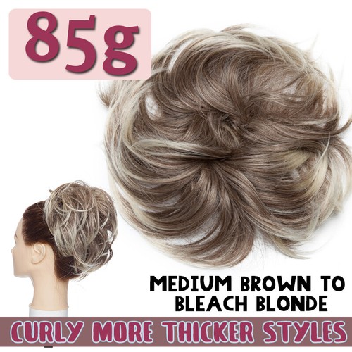 85G Thick Real as Human Messy Bun Hair Piece Scrunchie Updo Wrap Hair Extension - Picture 49 of 49