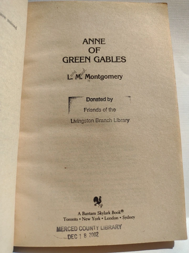 Anne Of Green Gables By L. M. Montgomery -1982 -PB -Bantam Skylark -Ex Library  - Image 3 of 4