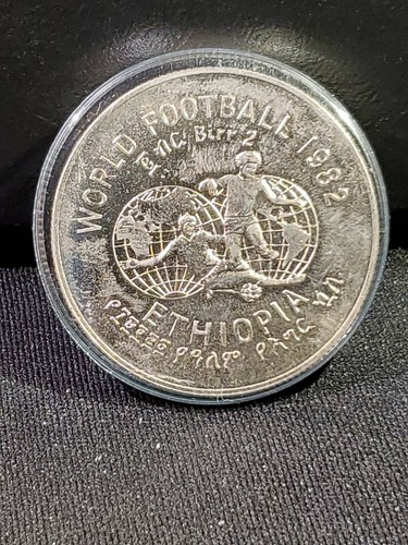 1982 ETHIOPIA 2 BIRR EE1974 GEM BU KM#64 2B WORLD FOOTBALL GAMES SOCCER - Picture 3 of 4