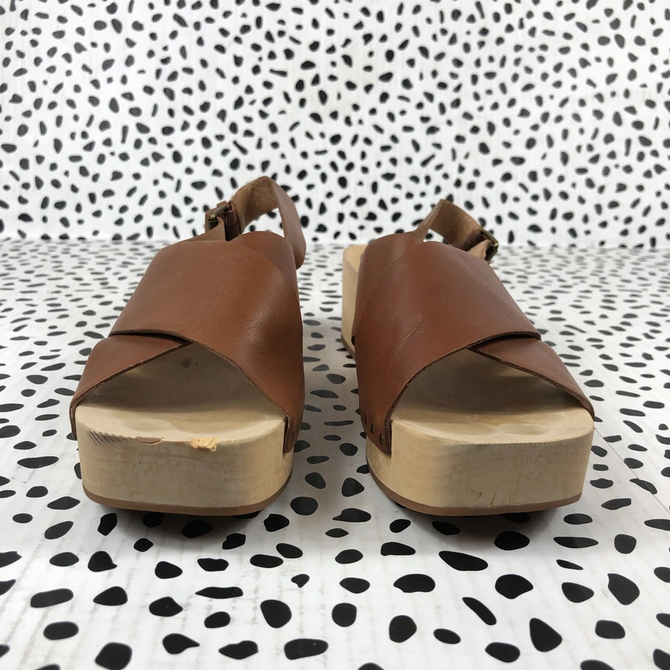 MADEWELL 女式 178 美元 Farrah Slingback Vachetta 皮革 Clog 7-M MC708 — 第 2/4 张图片