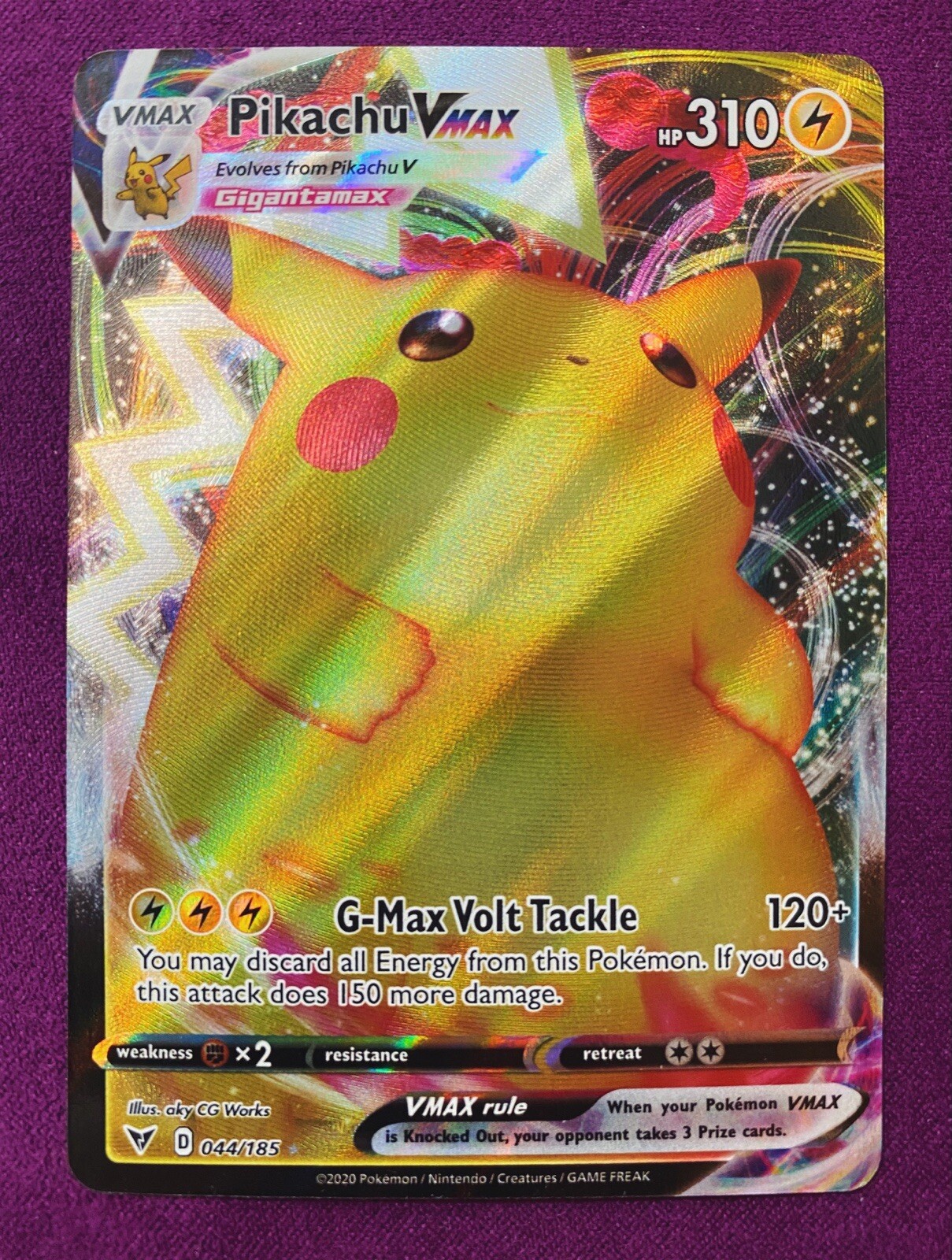 PIKACHU VMAX Pokemon • Vivid Voltage • Ultra Rare • 044/185