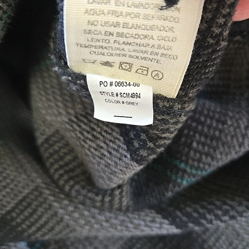 Camisa de Trabajo Sullen Haze Chaqueta Peso Pesado Tejido Franela Para Hombre M Gris Cuadros Motociclista Foto 3 de 4