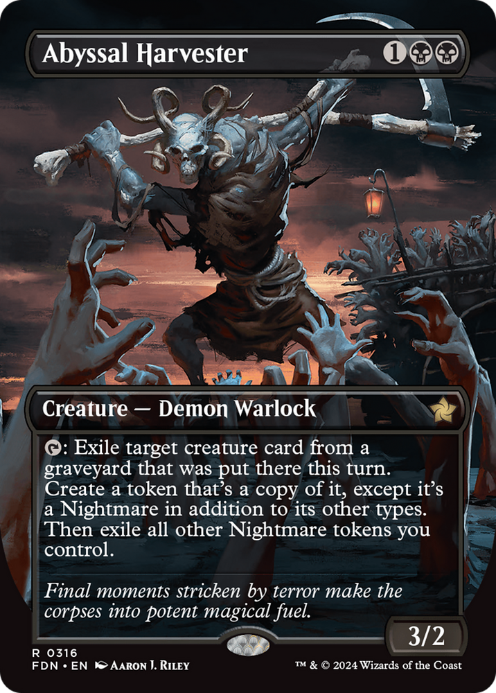 Abyssal Harvester MTG FDN 316 RARE Borderless M/NM Single Card