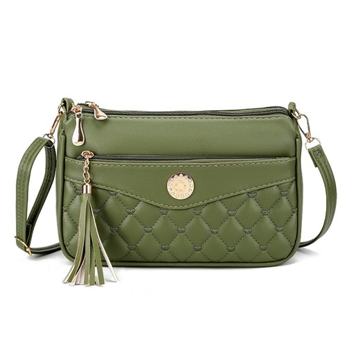 Zipper Shoulder Bag PU Leather Thread Small Purse New Crossbody Bag Women - Picture 15 of 18