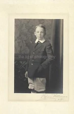 EARLY 20th CENTURY BOY Original b + w Photograph LARGE FORMAT PORTRAIT 35 31 J