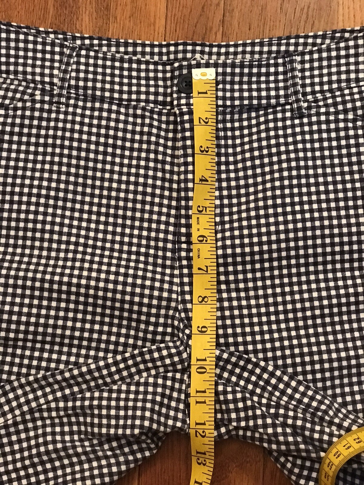 Womens, St Johns Bay, Bermuda Shorts, Gingham Navy White, Stretch, 14