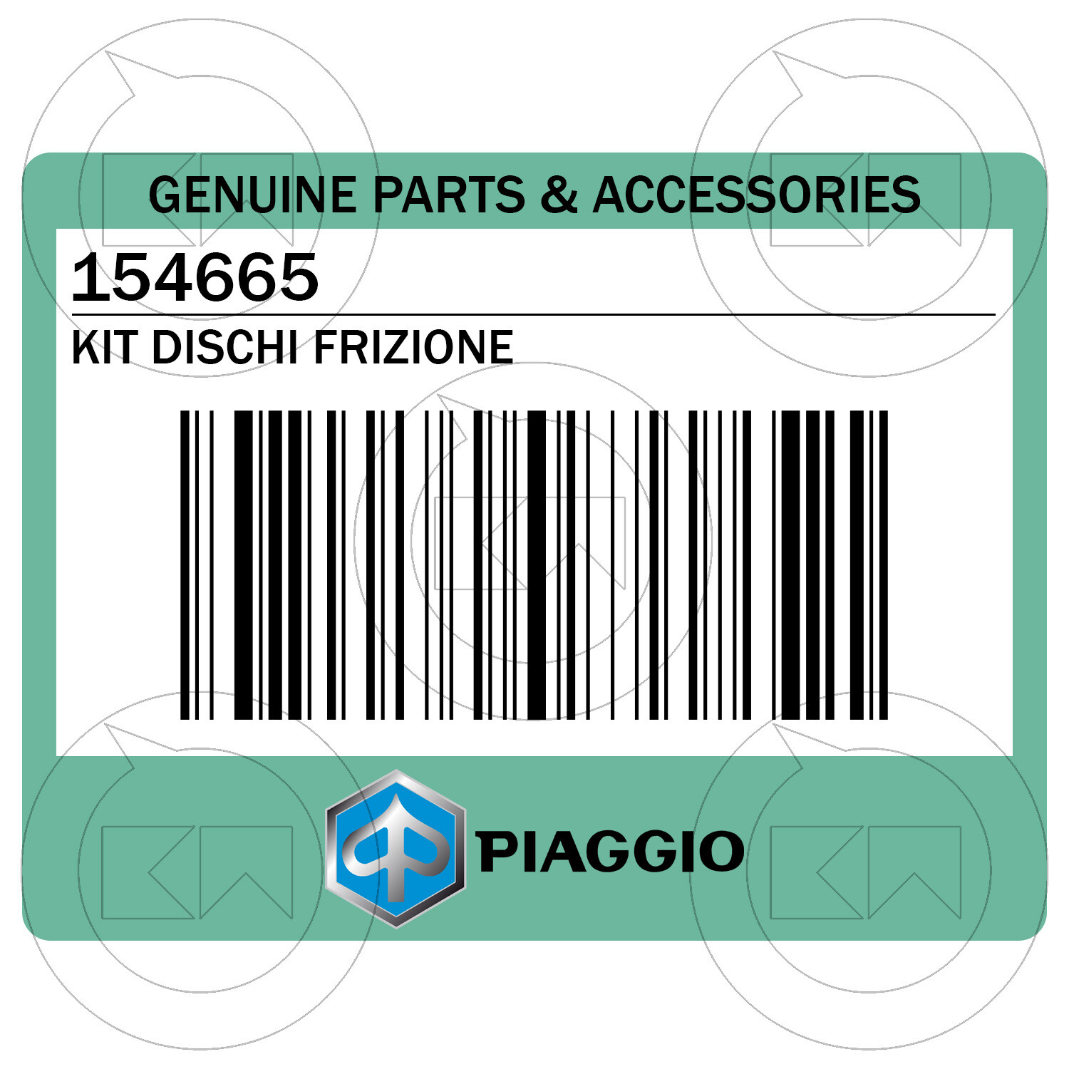 154665 Kit 3 Dischi Frizione Originale Piaggio For VESPA PX 150 ...