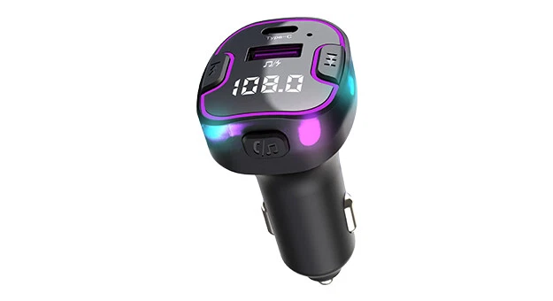 Car Bluetooth Transmitter Hands-Free Purple Lighting USB Type C MP3 WAV - Image 3 of 4