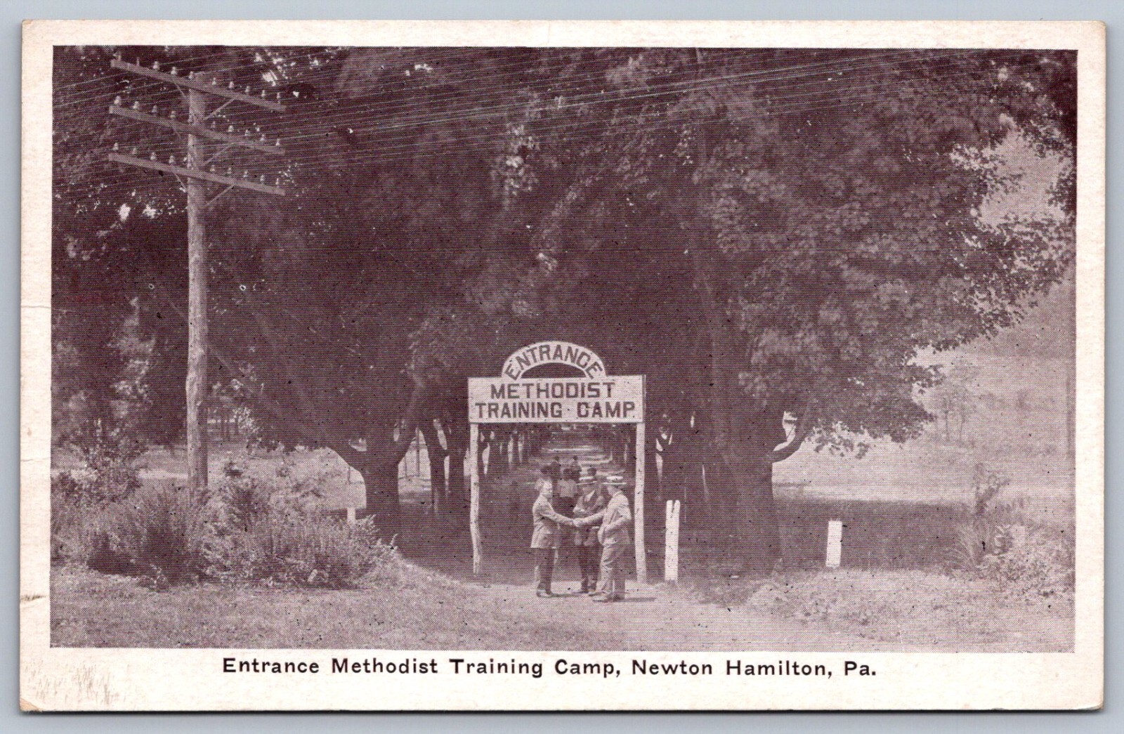 Postcard Newton Hamilton PA Methodist Training Camp Entrance eBay