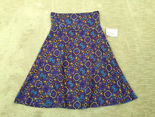 LuLaRoe Azure Skirt Women M Purple Multi Tribal Pull On Flare Stretch Casual NWT