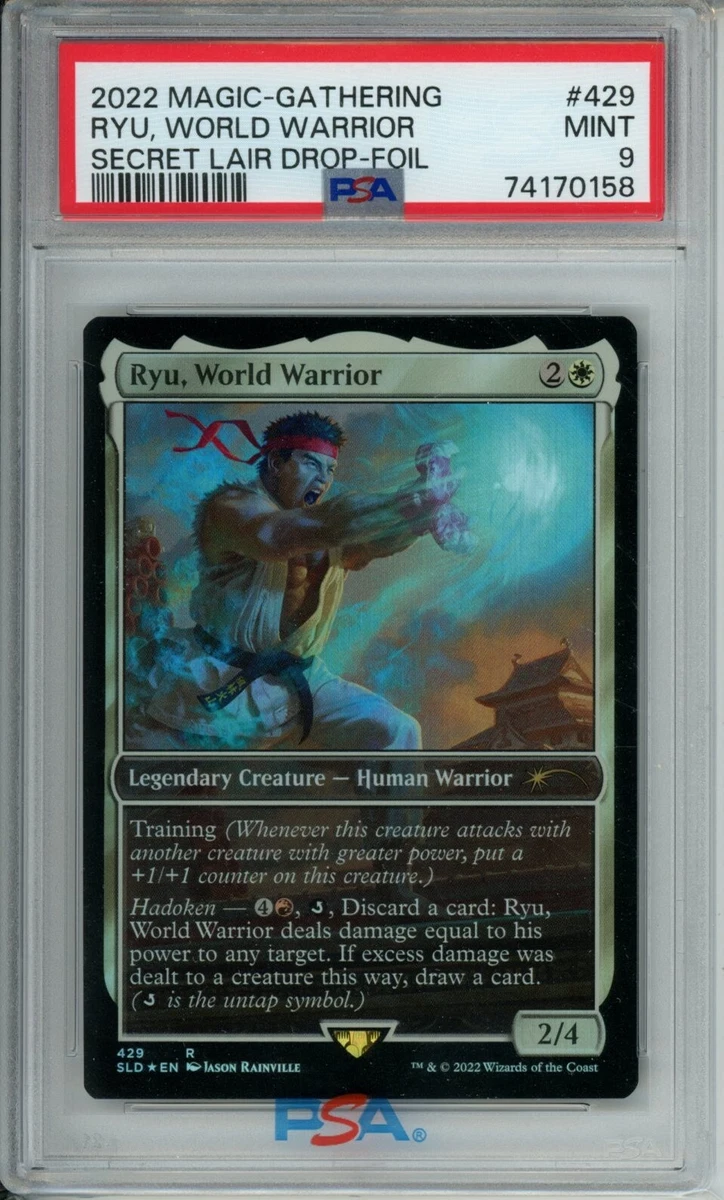 PSA 9 Magic Secret Lair RYU World Warrior Foil Mtg Steet FIghter PSA 9 Magic Secret Lair RYU World Warrior Foil Mtg Steet FIghter