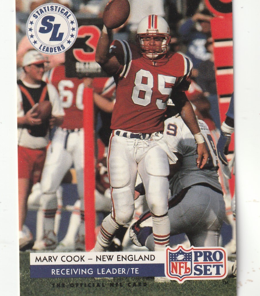 FREE SHIPPING-MINT-1992 Pro Set # 9 MARV COOK New England Patriots 