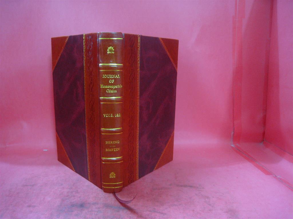 Homoeopathic Clinics Journal Vol 1-2 1869 Leather Bound Edition