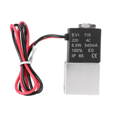 1/4'' 2Way Normally Closed Pneumatic Aluminum Electric Solenoid Air Valve AC220V