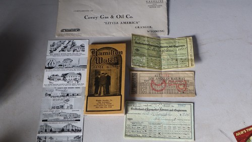 Hamilton Watch Railroad Time Book 1929 BROTHERHOOD LOCOMOTIVE LA RAILWAY d3
