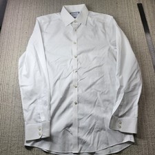 Charles Tyrwhitt Dress Shirt Mens 15.5 34/35 White Extra Slim Fit Non Iron