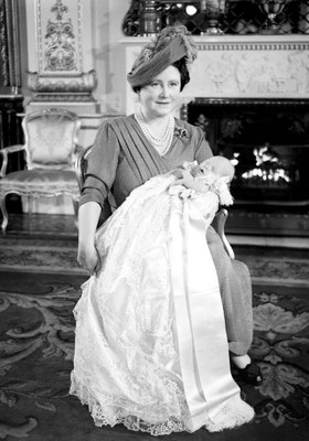 The Queen Mother holding first grand child Prince Charles chri- 1948 Old Photo
