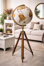 18" Big world Globe Modern Map Atlas With Floor Tripod Stand Globe Floor Decor