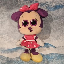 Disney Minnie Mouse Plush 15  Big Eyes Pink Polka Dot Dress Stuffed Animal