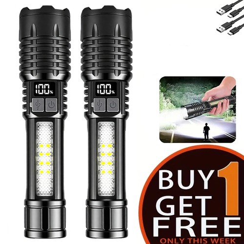990000000Lumen Super Bright LED Tactical Flashlight Rechargeable LED Work Lights