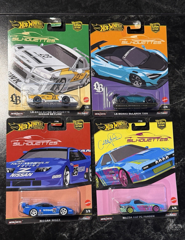Hot Wheels Premium Car Culture Silhouettes 4-Car Lot Nissan/McLaren/Mazda