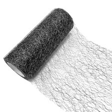 6" x10 Yards Openwork Tulle Ribbon, Irregular Spider Web Mesh Hollow Black