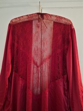 Victoria's Secret Satin Lace Back Kimono Short Robe Red M/LG NWT