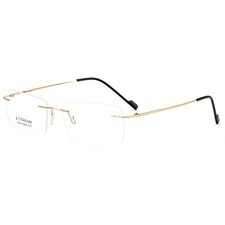Ultralight Rimless Titanium Alloy Gold Eyeglass Frame Men Women Reading Glasses