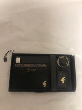 Gabici black leather wallet and leather key ring