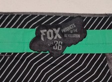 VTG Fox Racing "Products of the Revolution" Shorts Gray Pinstripe Mens 36 Y2K