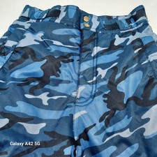 Sportrax Kids Blue Camo Ski Snow Pants Size M 10 12 Insulated Cargo Pockets