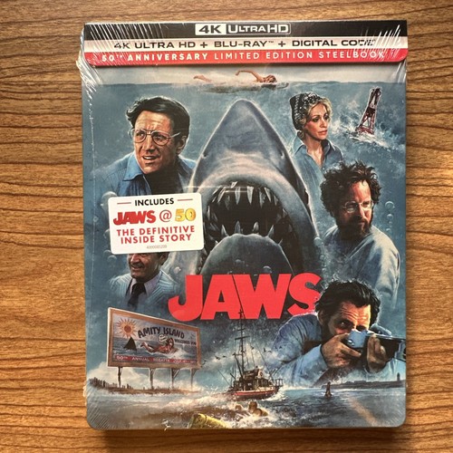 JAWS: 50TH anniversary 4K UHD + BLU-RAY + DIGITAL (Sealed) (Cut Spine)